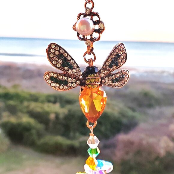 Art Deco Style Crystal Suncatchers - Butterfly, Bee, Humming Bird- Pendant Prism - Picture 8 of 12